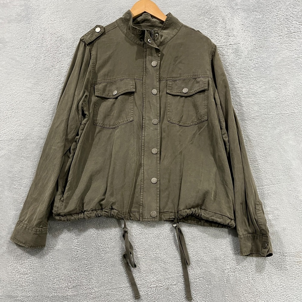 Kut From The Kloth Jacket XL Lyocell Utility Lightweight Military Green